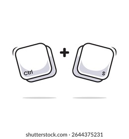 Computer keyboard combination shortcut Ctrl Z icon, button, symbol fast typing technology illustration. Work efficient innovation on computer typing