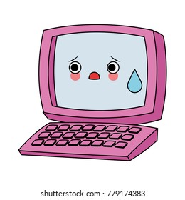 Computer Keyboard Cute Kawaii Cartoon Stock Vector (Royalty Free ...