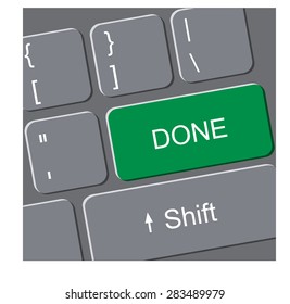 Computer keyboard with done button concept