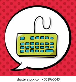 Computer keyboard doodle, speech bubble