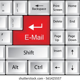 Computer Keyboard with E-Mail - Business Concept