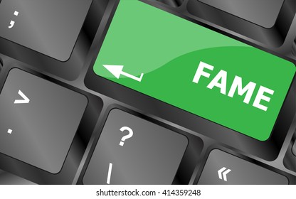 Computer Keyboard with Fame Key. Keyboard keys icon button vector