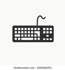The computer keyboard. Flat vector illustration
