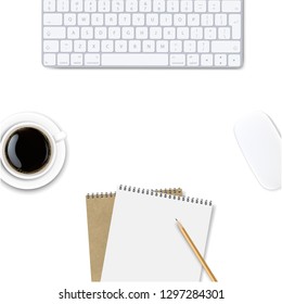 Computer Keyboard Frame Isolated Background With Gradient Mesh, Vector Illustration
