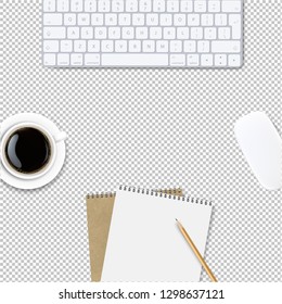 Computer Keyboard Frame Isolated Transparent Background With Gradient Mesh, Vector Illustration