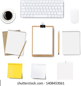 Computer Keyboard Frame Isolated White Background With Gradient Mesh, Vector Illustration