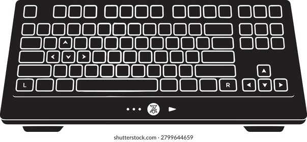 Computer Keyboard Gaming Controller Layout Vector Icon