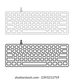 Computer Keyboard, Gaming Keyboard illustration vector, line art eps