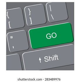Computer keyboard with go button concept