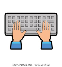 computer keyboard with hands user
