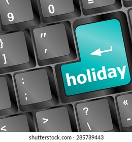 Computer keyboard with holiday key - social concept vector