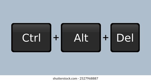 Combinação de teclas de atalho do teclado do computador. Atalho da tecla do sistema para reiniciar - Ctrl Alt Del.