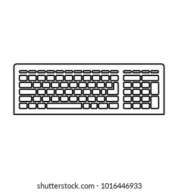 computer keyboard icon in black contour