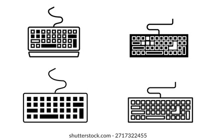 Ícone do teclado do computador. Conjunto de ícones pretos do teclado do computador. símbolo do vetor do teclado. Ícone de teclado folha de vários estilos coleção.