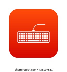computer keyboard icon digital red for any design isolated on white vector illustration
