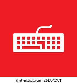 Computer keyboard icon, graphics resource template, vector illustration.