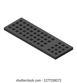 Computer keyboard icon. Isometric of computer keyboard vector icon for web design isolated on white background