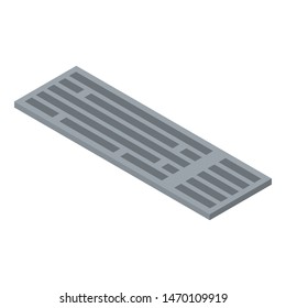 Computer keyboard icon. Isometric of computer keyboard vector icon for web design isolated on white background