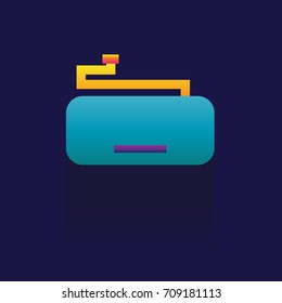 computer keyboard icon on blue background. logo. symbol. Technology. vector. illustration