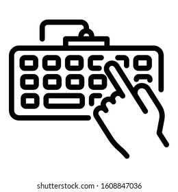 Computer keyboard icon. Outline computer keyboard vector icon for web design isolated on white background