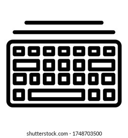 Icono de teclado del ordenador. Icono del vector del teclado del ordenador de esquema para el diseño web aislado en fondo blanco