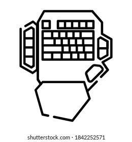 Diseño vectorial del contorno del icono del teclado del ordenador, adecuado para iconos, fondos, pegatinas, cubiertas, banners