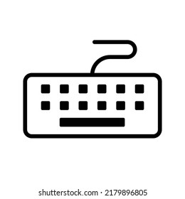 computer keyboard icon outline vector