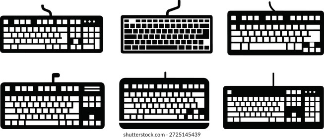 Ícone do teclado do computador ilustração mostrando o vetor de símbolos de hardware