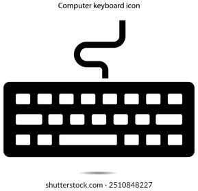 Computer keyboard icon vector illustration graphic on background