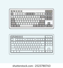 Computer keyboard icon vector illustration template 
