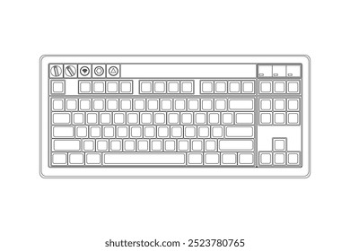 Computer keyboard icon vector illustration template 
