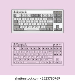 Computer keyboard icon vector illustration template 
