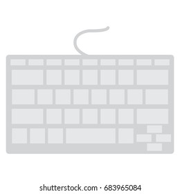 Computer keyboard icon, vector illustration flat style design isolated on white. Colorful graphics