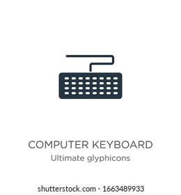 Computer keyboard icon vector. Trendy flat computer keyboard icon from ultimate glyphicons collection isolated on white background. Vector illustration can be used for web and mobile graphic design, 