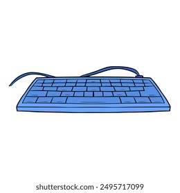 computer keyboard illustration hand drawn isolated vector