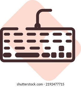 Teclado computacional, ilustración, vector en un fondo blanco.