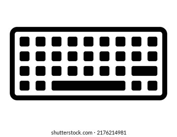 Computer Keyboard Input Device Line Art Vector Icon For Apps And Software