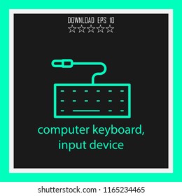 computer keyboard, input device vector icon