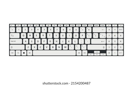 Computer keyboard isolated on white