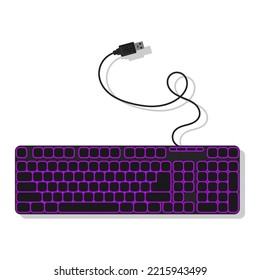 Computer keyboard isolated on a white background.  Portable keyboard.  Technology
