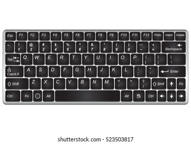 Computer keyboard isolated on a white background. Vector illustration.