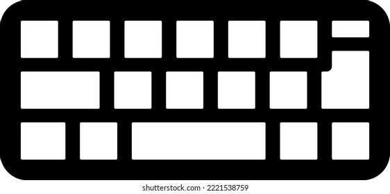Silhouette vectorial aislada del teclado del ordenador.