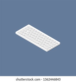 Computer Keyboard Isometric Flat Design Vector