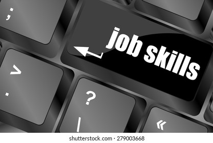 Computer keyboard with job skills key. business concept vector