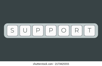 Computer keyboard key with key support. Keyboard keys icon button