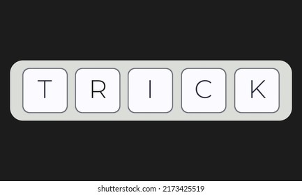 Computer keyboard key with key trick. Keyboard keys icon button