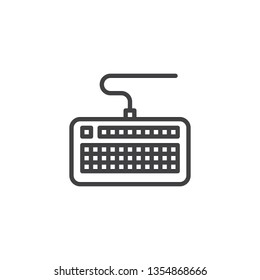 Computer keyboard line icon. linear style sign for mobile concept and web design. Keyboard Wire outline vector icon. Symbol, logo illustration. Pixel perfect vector graphics