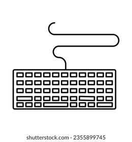 Computer keyboard line icon, outline vector sign, linear flat illustration on white background..eps