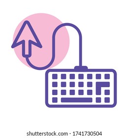 computer keyboard line style icon vector illustration design