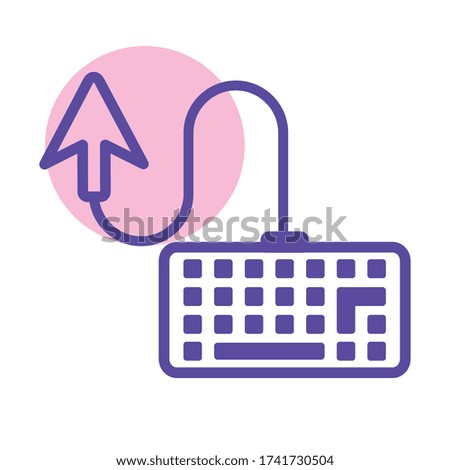 computer keyboard line style icon vector illustration design